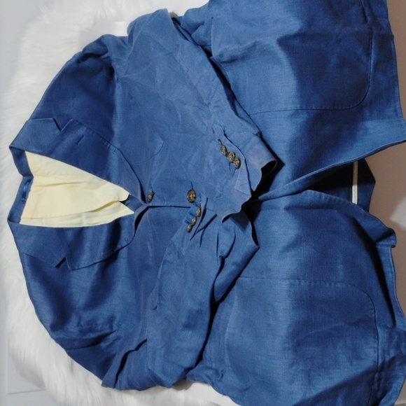 SALE! Crittendens Cool Cotton Blue 100% Linen Vintage Jacket/Blazer XL (A-76) - Picture 9 of 16